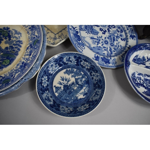 245 - A Collection of Various 19th Century and Later Transfer Printed Blue and White Ceramics to Comprise ... 