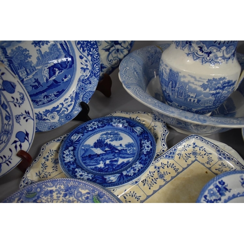 245 - A Collection of Various 19th Century and Later Transfer Printed Blue and White Ceramics to Comprise ... 