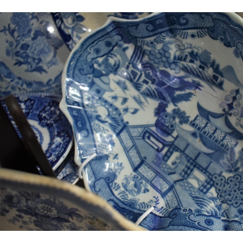 245 - A Collection of Various 19th Century and Later Transfer Printed Blue and White Ceramics to Comprise ... 