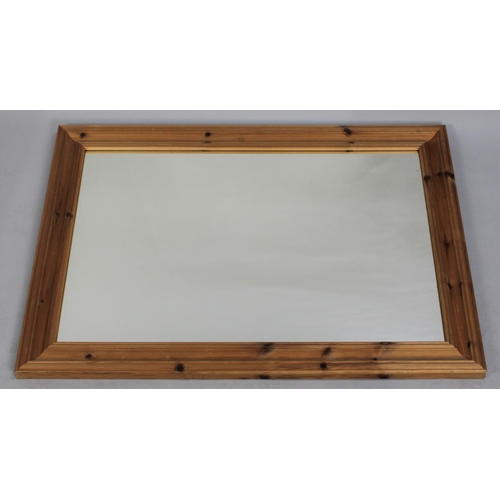 249 - A Pine Framed Rectangular Wall Mirror, 88cm wide