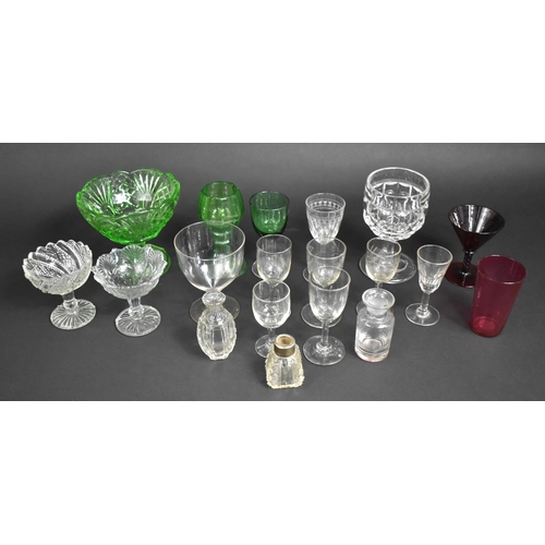 260 - A Collection of Various 19th Century and 20th Century Glass to Comprise Cranberry Beaker, Green Glas... 