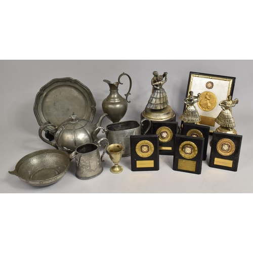 267 - A Collection of Various Metalwares to Comprise Pewter Craftsman Bowl, Pewter Plate Etc together with... 