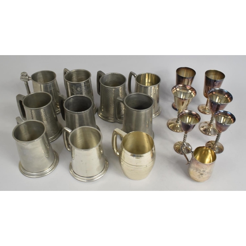 269 - A Collection of Various Tankards, Silver Plated Goblets Etc