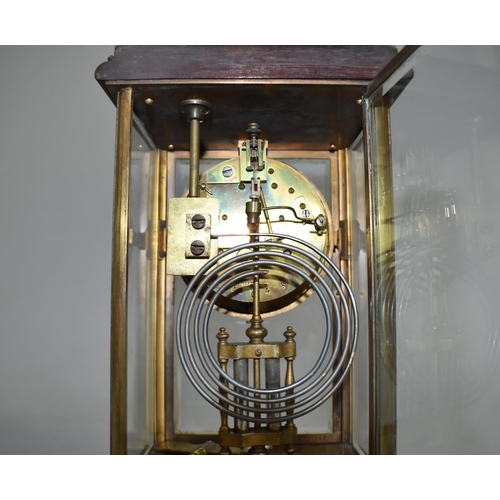 29 - A Late Victorian/Edwardian Four Glass Mantel Clock with French Japy Freres Movement, 27cms High