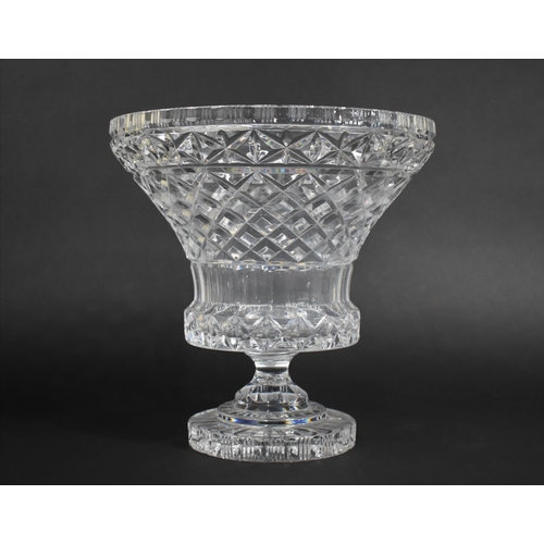 298 - A Large Late 19th Century Cut Glass Centrepiece, Pedestal Vase on Circular Foot, 30cm high