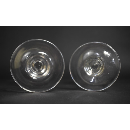 311 - Two Handblown Glass Goblets, 15cm high