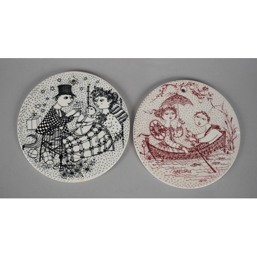 379 - A Pair of Circular Danish Calendar Disks, 15cm Diameter