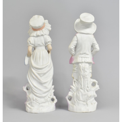 381 - A Pair of Continental Bisque Figures, Dandy and Lady