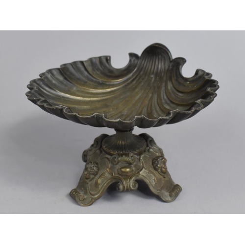 39 - A 19th Century French Bronze Sweetmeat or Soapdish in the Form of a Shell, 16cms Wide