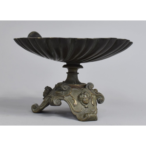 39 - A 19th Century French Bronze Sweetmeat or Soapdish in the Form of a Shell, 16cms Wide