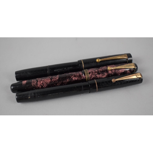 47 - A Collection of Three Vintage Pens, All with 14ct Gold Nibs to include Mabie Todd, Parker and Summit