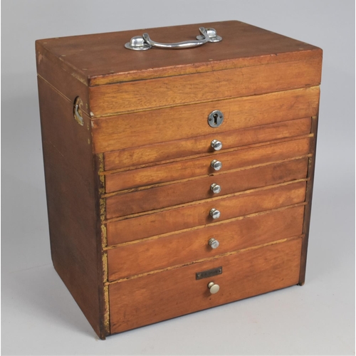 51 - An Edwardian Travelling/Table Top Dentist's Chest with Hinged Lid to Fitted Top Store, Six Graduated... 