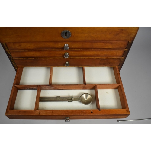 51 - An Edwardian Travelling/Table Top Dentist's Chest with Hinged Lid to Fitted Top Store, Six Graduated... 