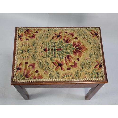 78 - A Mid 20th Century Lift Top Tapestry Seated Piano Stool