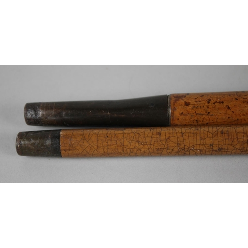 81 - Two Vintage Malacca Walking Canes with Horn Handles