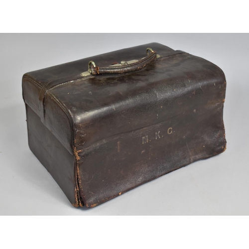 92 - A Victorian Fitted Vanity Case by Asprey containing Many Original Silver Topped Glass Bottles, Boxes... 