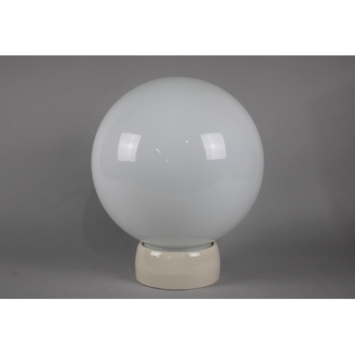 99 - A Vintage Ceiling Light Fitting with Opaque Globular Glass Shade, 28cms High