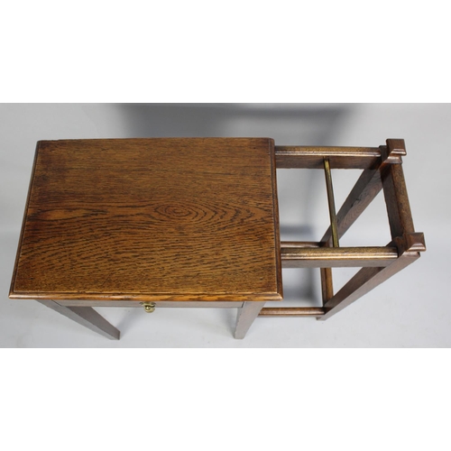 100 - An Edwardian Oak Hall Table/Stick Stand with Single Drawer, 78cms Wide