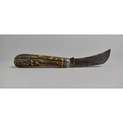 143 - A Vintage Pruning Knife with Stag Horn Scales