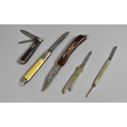 145 - A Collection of Five Vintage Pocket Knives