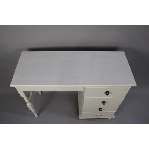 178 - A Modern White Painted Kneehole Desk/Dressing Table, 97cms Wide