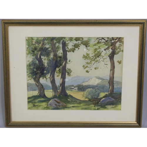 181 - John Carter Owen, Framed Welsh Watercolour, Halkyn Near Holywell, 35x28cms