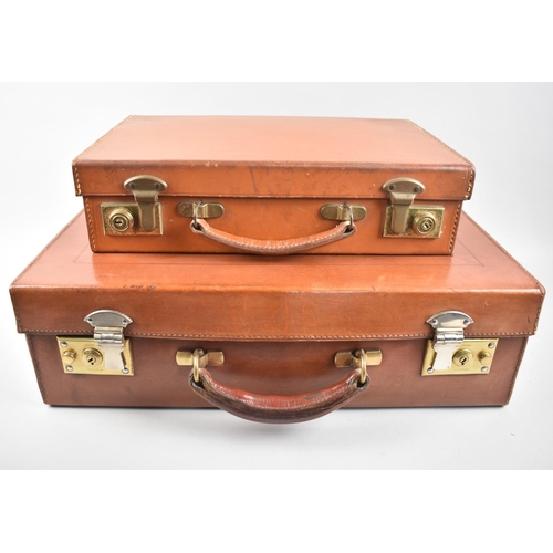 191 - Two Nice Quality Leather Cases, Larger 45cms Wide