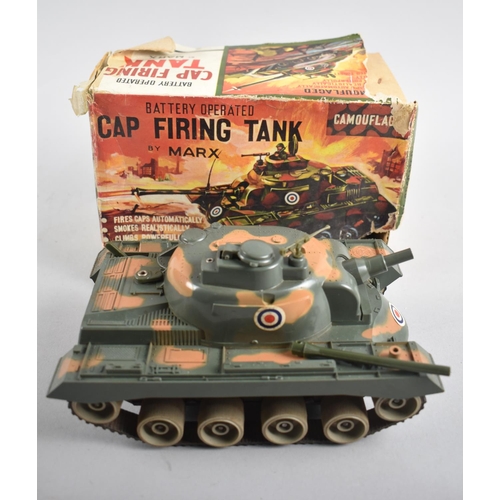 200 - A Mid 20th Century Battery Operated Cap Firing Tank by Marx, Gun Barrel AF