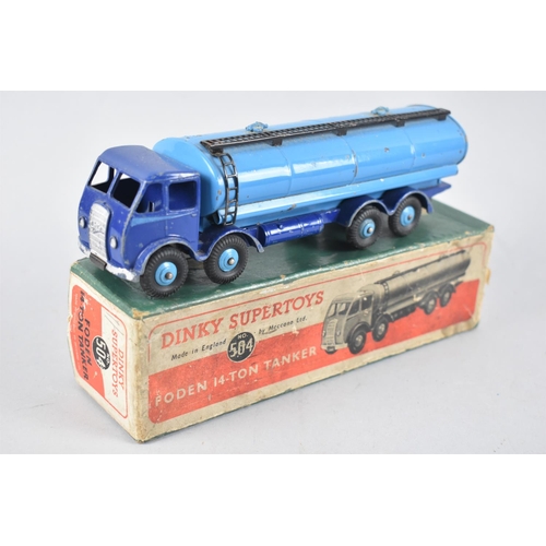 201 - A Vintage Boxed Dinky Supertoys Foden 14 Ton Tanker, No 504, Two Tone Blue