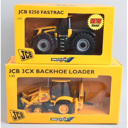 210 - Two Boxed Britains JCB Diecasts, JCB 8250 Fastrac and JCB 3CX Backhoe Loader