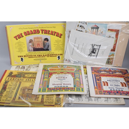 225 - A Collection of Various reprinted Cardboard Toy Theatres, Backdrops Etc