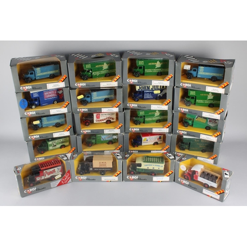 227 - A Collection of 20 Boxed Corgi Classics, Vans and Pantechnicons