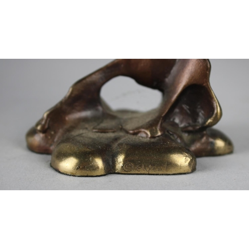 23 - An Australian Patinated Bronze Study of a Duck Billed Platypus Swimming, 13.5cms High