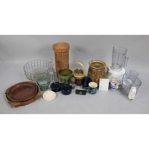 240 - A Collection of Various Kitchen Items, Ceramics and Glassware, Decanter Etc