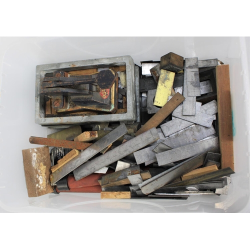 243 - A Collection of Metal Printing Sundries, Letter Press Etc