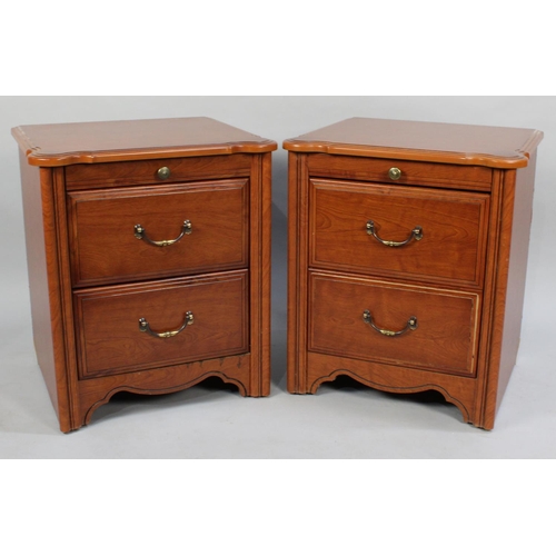 244 - A Pair of Modern Two Drawer Bedside Chests with Slides, 48cms wide