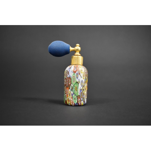 397 - A Bucella Cristalli Murano Glass Millefiori Perfume Bottle Atomiser, 10cm high