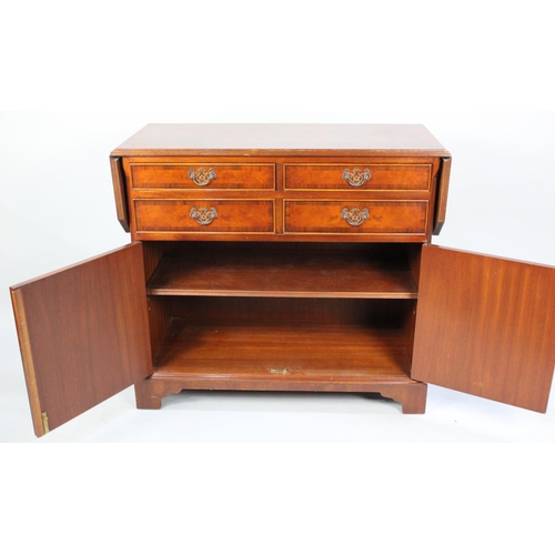 51 - A Modern Crossbanded Mahogany Drop Leaf Sideboard having Two Small Drawers over Single Long Drawer a... 