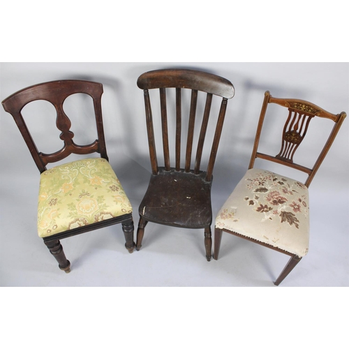 549 - Three Various 19th Century and Later Side Chairs