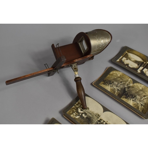 57 - An Edwardian Stereoscopic Viewer together with a Collection of Coloured and Monochrome Cards