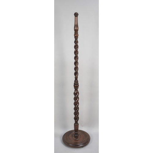 62 - An Early/ Mid 20th Century Barley Twist Oak Standard Lamp, Requires Bulb Holder