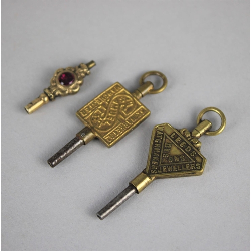 65 - A Collection of Three Various Pocket Watch Keys