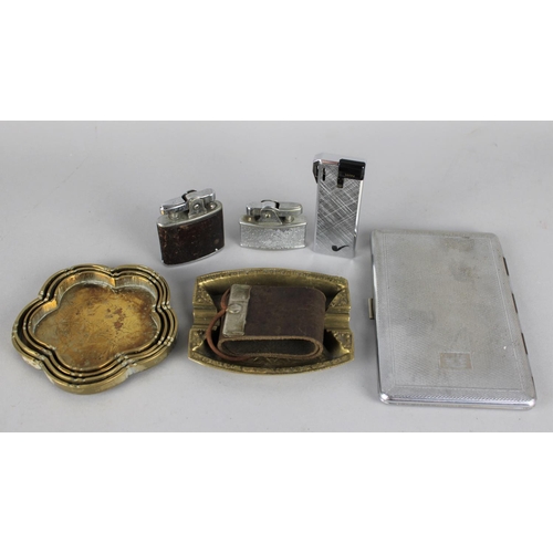 69 - A Collection of Various Smoking Ephemera to include Three Pocket Lighters, Cigarette Case, Ashtray E... 