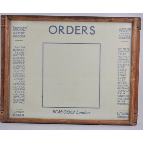 76 - A Vintage Quicksey Shopping Indicator, Once Part of a Quicksey Kitchen Cabinet, 41x32cms