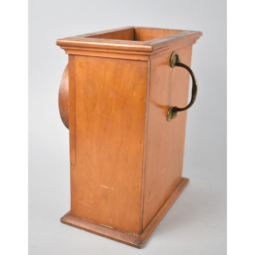 8 - A Late Victorian/Edwardian Birch Wood Secret Ballot Box, Rear Brass Carrying Handle and Front Base D... 