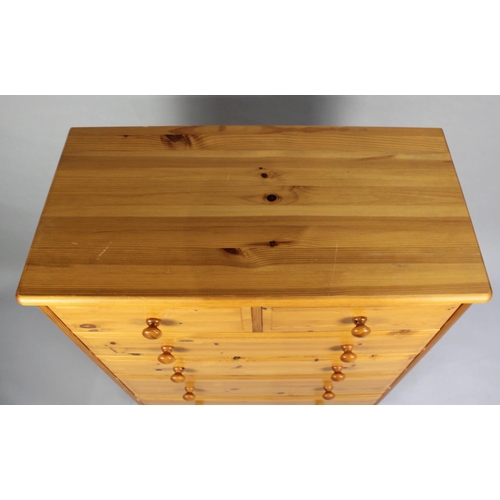 87 - A Modern Pine Bedroom Chest of Two Short and Four Graduated Long Drawers, 82cms Wide