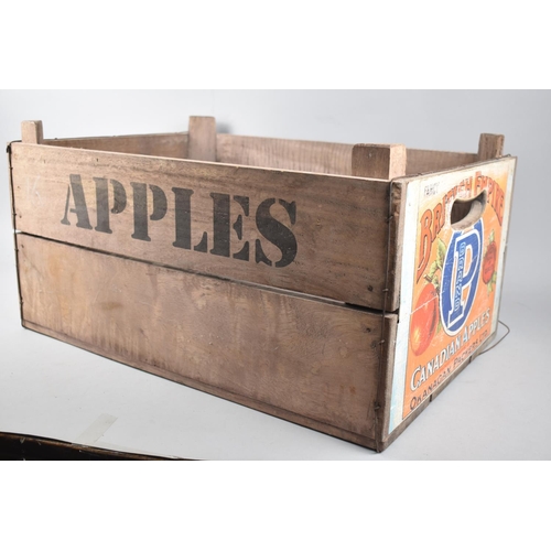 89 - A Wooden Apple Crate with Label for British Empire Canadian Apples, 54cms Wide