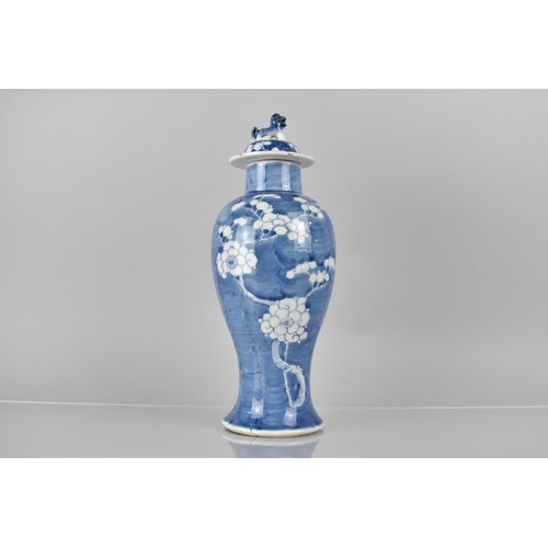 366 - A 19th/20th Century Chinese Porcelain Prunus Pattern Baluster Vase and Cover, The Vase with Four Cha... 