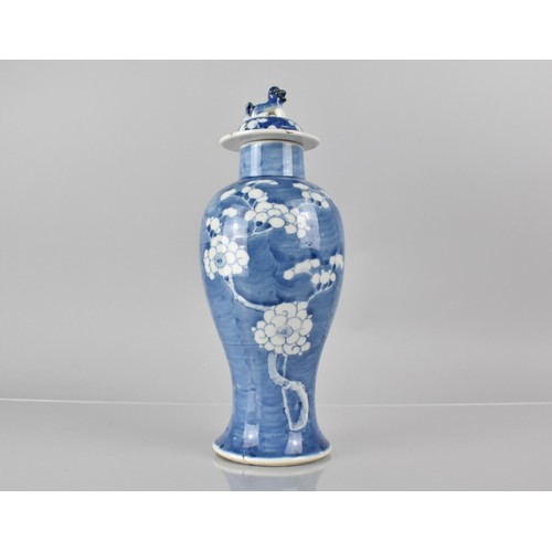 366 - A 19th/20th Century Chinese Porcelain Prunus Pattern Baluster Vase and Cover, The Vase with Four Cha... 