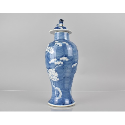 366 - A 19th/20th Century Chinese Porcelain Prunus Pattern Baluster Vase and Cover, The Vase with Four Cha... 